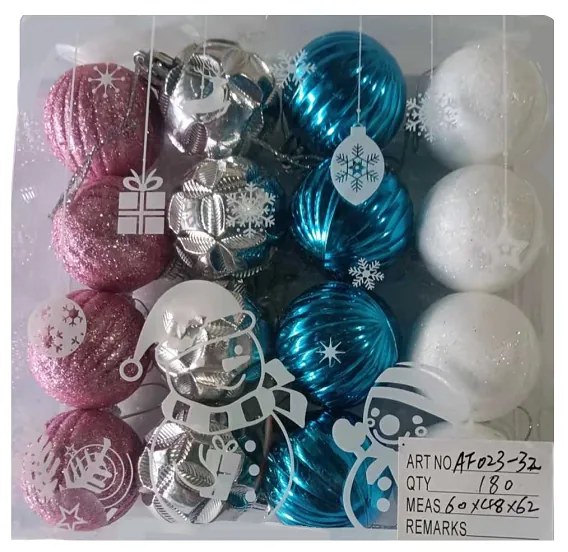 Σετ Χριστουγεννιάτικες Μπάλες 4εκ. 16τεμ