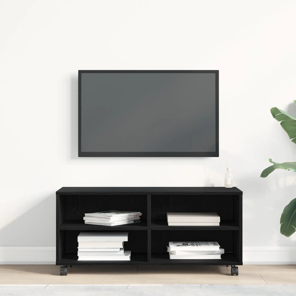 vidaXL Κονσόλα Τηλεόρασης Μαύρη 90x35x35 εκ Επεξεργασμένο Ξύλο