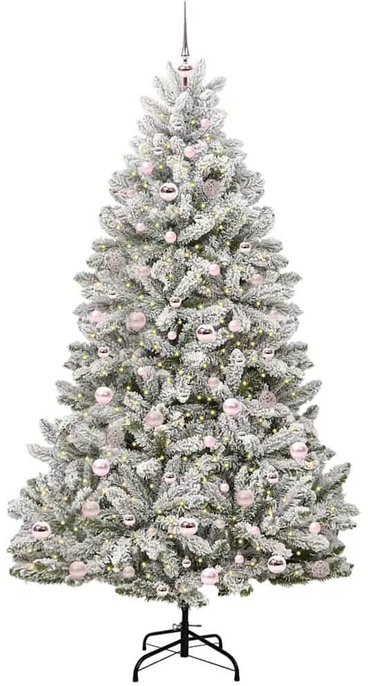 vidaXL Τεχνητό Χριστουγεννιάτικο Δέντρο Πράσινο και Λευκό 210 cm
