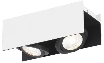 Πλαφονιέρα Φωτιστικό Οροφής 2xLED 5,4W Μαύρο-Λευκό Εσωτερικά 2 Κινητά Σποτ Vidago 39316 Eglo-39316-Μαύρο-Λευκό 39316