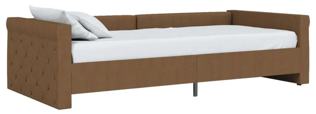 vidaXL Καναπές Κρεβάτι με Στρώμα & USB Καφέ 90 x 200 εκ. Υφασμάτινος