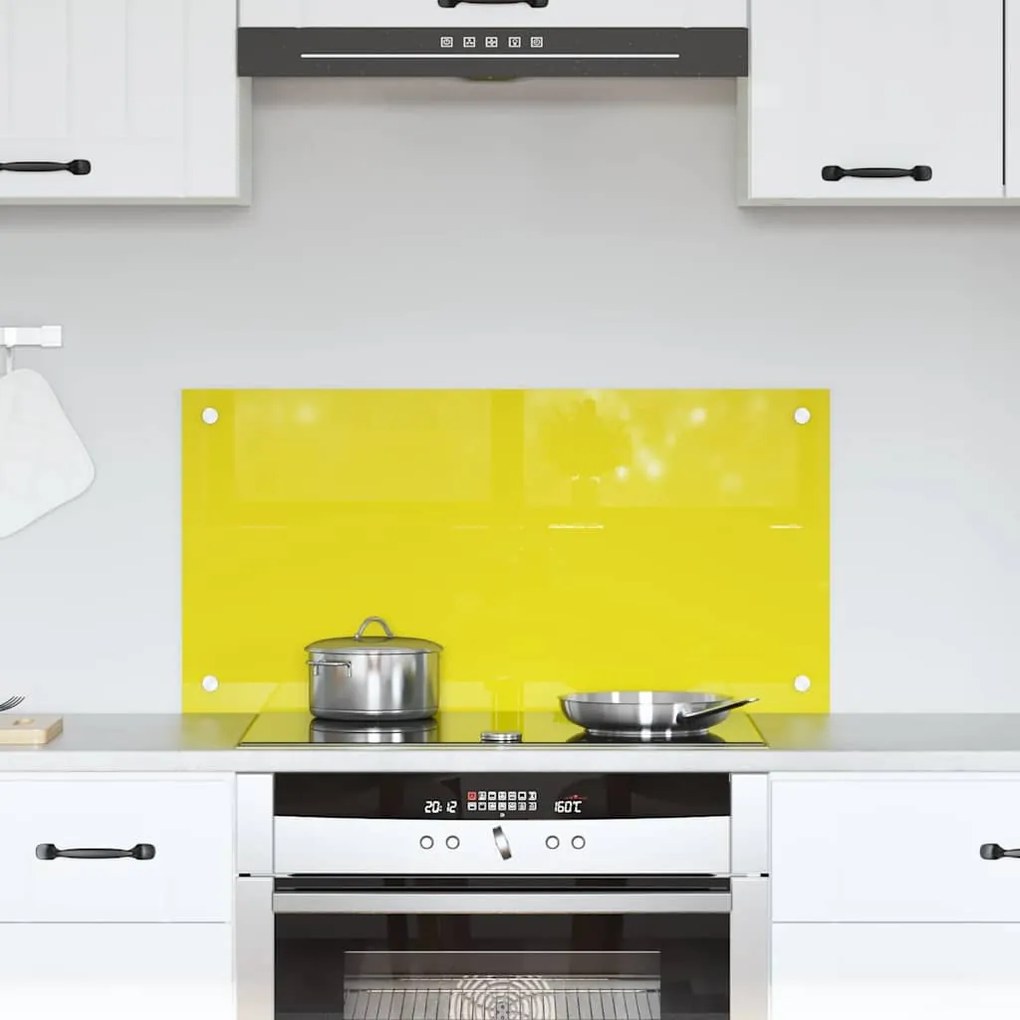 vidaXL Κουζίνα  Πλακάκι Κίτρινο 80x40x0,6 εκ. Θερμαινόμενο Γυαλί