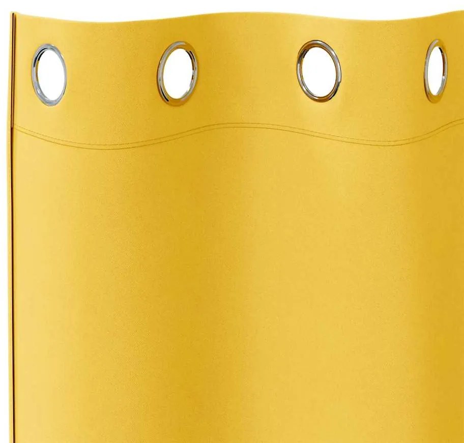 vidaXL Κουρτίνες 2 pcs κίτρινο μουσταρδί 175x140εκ. Πολυεστέρας