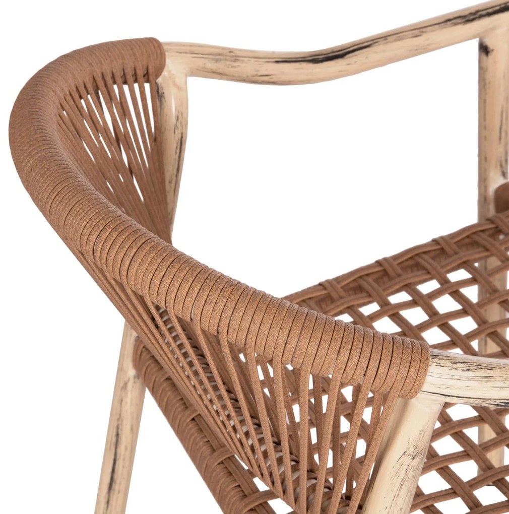 Καρέκλα - Πολυθρόνα KERLY C6050.01 Αλουμίνιο Δρύς - P.E.Rattan Χάλκινο 54x58,5x76Υ εκ. 54x58.5x76 εκ.