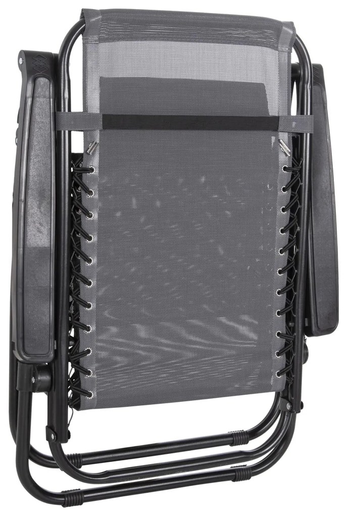 Καρέκλα - Πολυθρόνα COMPANION RELAX C5095.11 Μαύρο Μέταλλο με Γκρί Textiline 67x145x110Υεκ. 2αδα 67x145x110 εκ.
