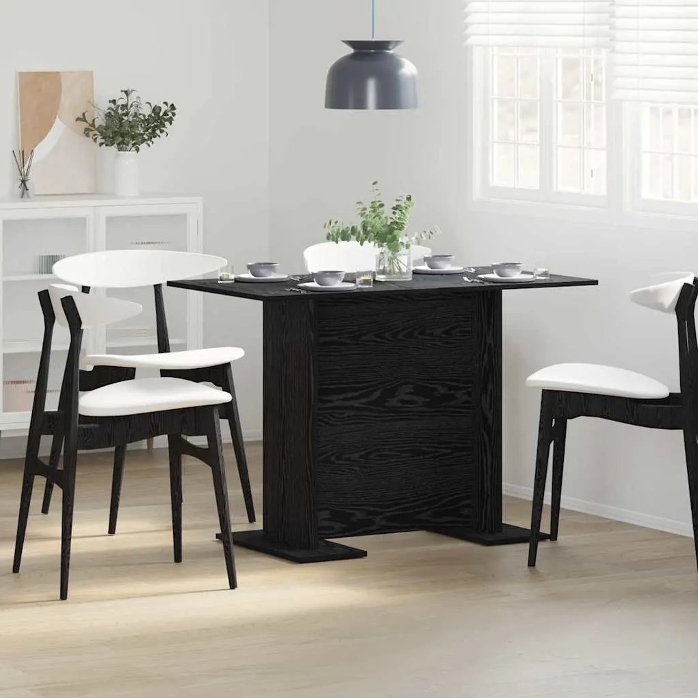 vidaXL Τραπέζι Τραπεζαρίας Μαύρη Δρυς 110x60x75 εκ Επεξεργασμένο Ξύλο