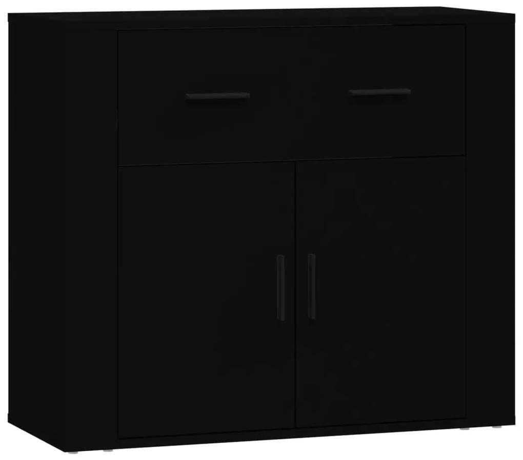 vidaXL Συρταριέρα Μαύρη 80 x 33 x 70 εκ. από Επεξεργασμένο Ξύλο