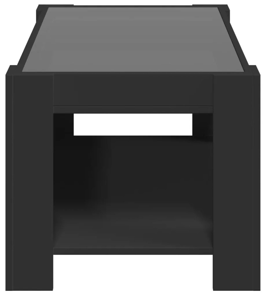 vidaXL Τραπεζάκι Σαλονιού με LED Μαύρο 93x53x45 εκ. Επεξεργασμένο Ξύλο