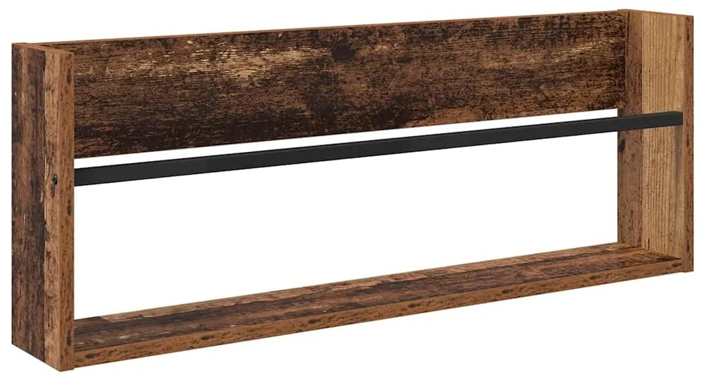 vidaXL Ράφι Περιοδικών με ράφι 2 pcs Παλιό ξύλο 80 x 12 x 30 εκ