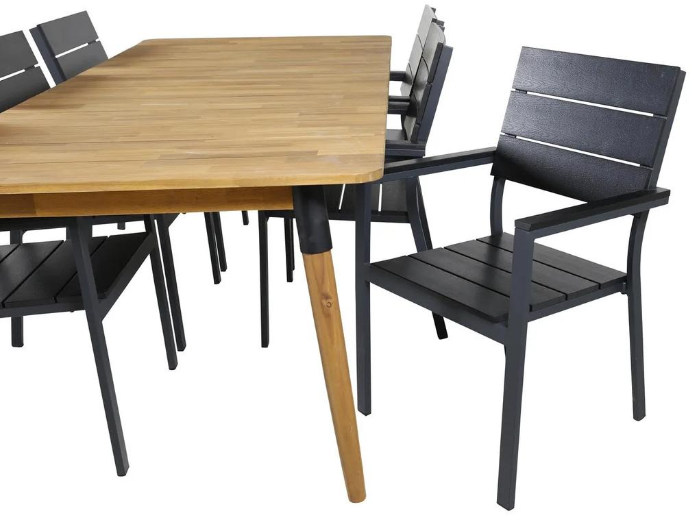Σετ Τραπέζι και καρέκλες Dallas 2998, Ξύλο, Μέταλλο, Ξύλο: Ακακία | Epipla1.gr