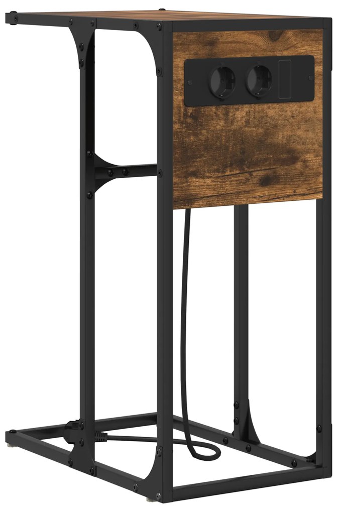 vidaXL Κομοδίνο Καπνιστή δρυς 41.5 x 26 x 60.5 εκ Επεξεργασμένο ξύλο