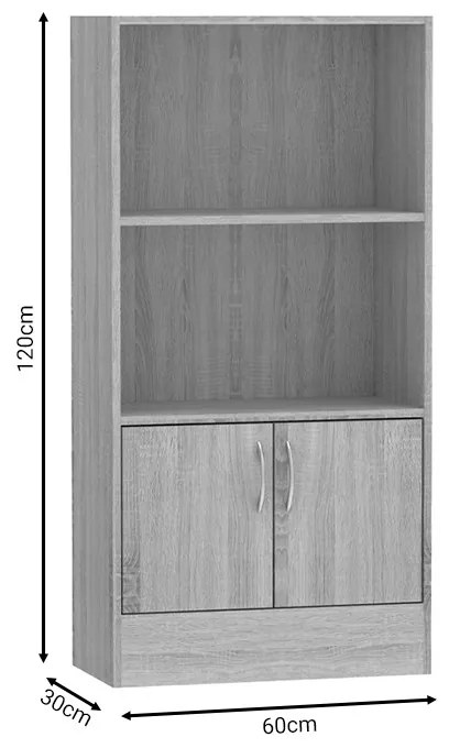 Βιβλιοθήκη Negan pakoworld sonoma μελαμίνης 60x30x120εκ (1 τεμάχια)