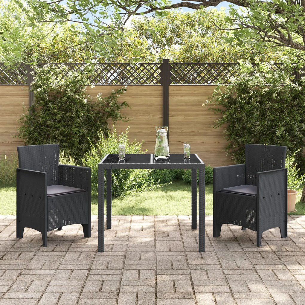 vidaXL Καρέκλες Κήπου με Μαξιλάρια 2 pcs Ανθρακί 53 x 49 x 85 εκ.