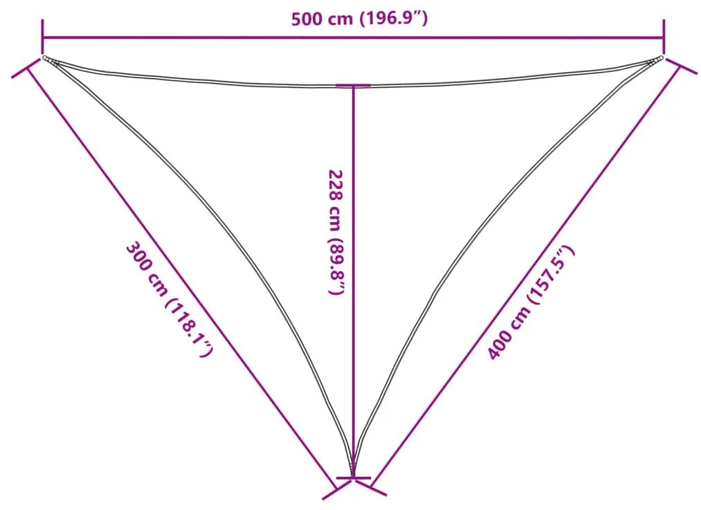 Πανί Σκίασης Τρίγωνο Μπεζ 3 x 4 x 5 μ. από Ύφασμα Oxford - Μπεζ