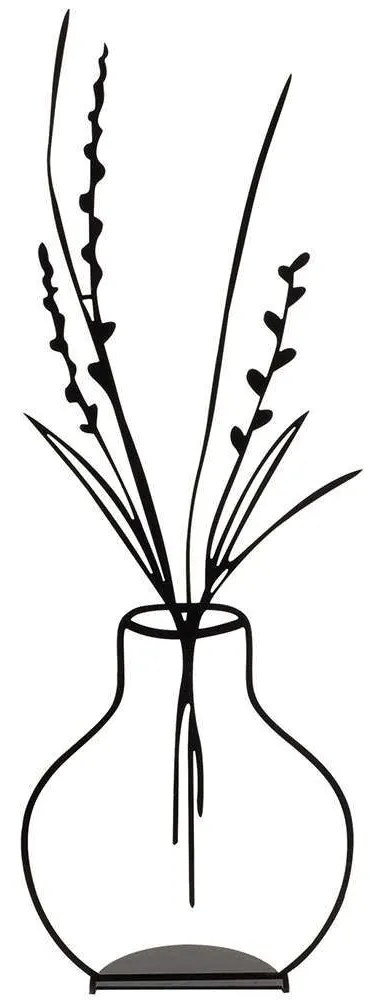 Διακοσμητικό Επιτραπέζιο Flowerpot 565TNL1160 15x46cm Black Aberto Design Metal