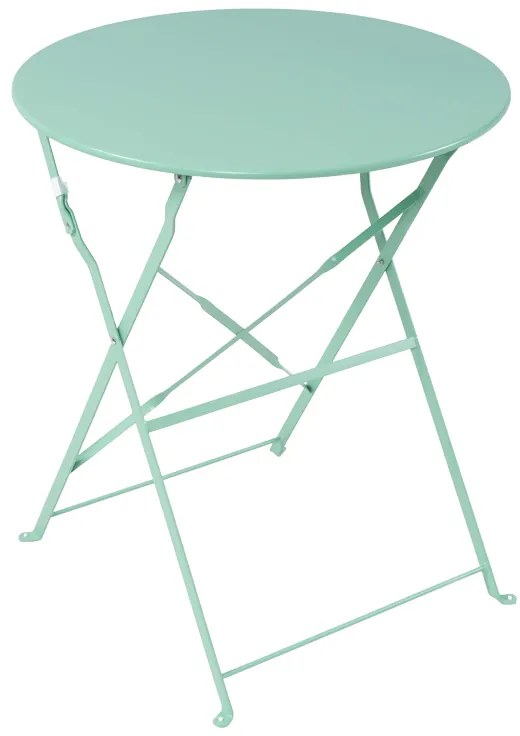 Τραπεζαρία Bistro pakoworld σετ 3τεμ μεταλλική αναδιπλούμενη σε μέντα απόχρωση Φ60x71εκ