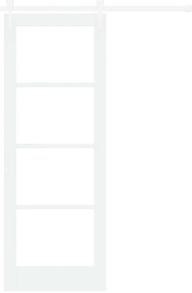 vidaXL Ολισθητή Πόρτα Λευκό 73.5 x 198.5 εκ. Ξύλο και μέταλλο