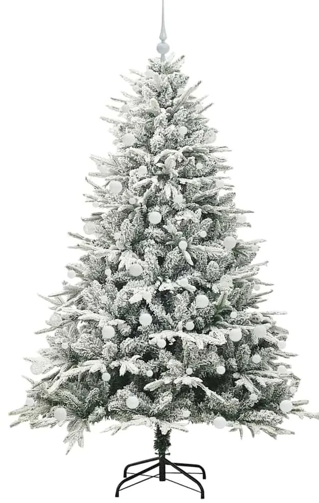 vidaXL Τεχνητό Χριστουγεννιάτικο Δέντρο με Φώτα και Σετ Μπάλες 180 cm