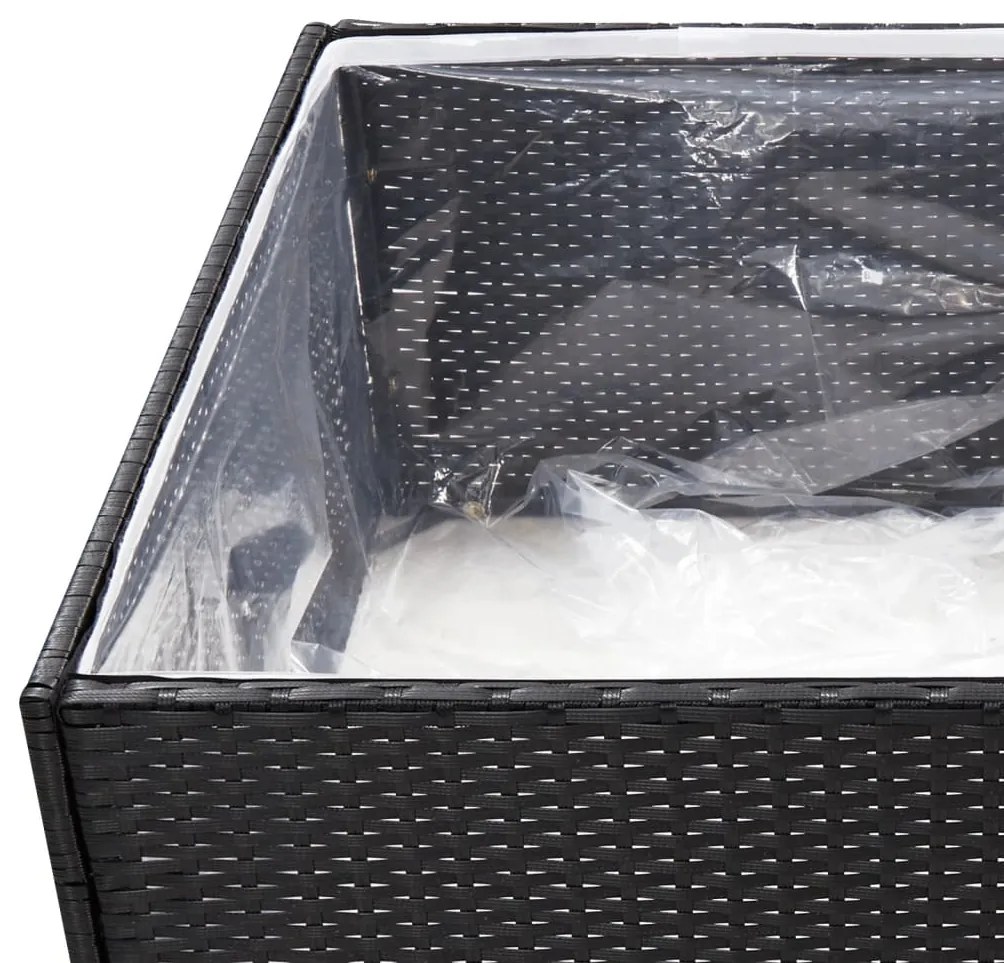 vidaXL Ζαρντινιέρα Κήπου Μαύρη 80 x 80 x 40 εκ. από Συνθετικό Ρατάν