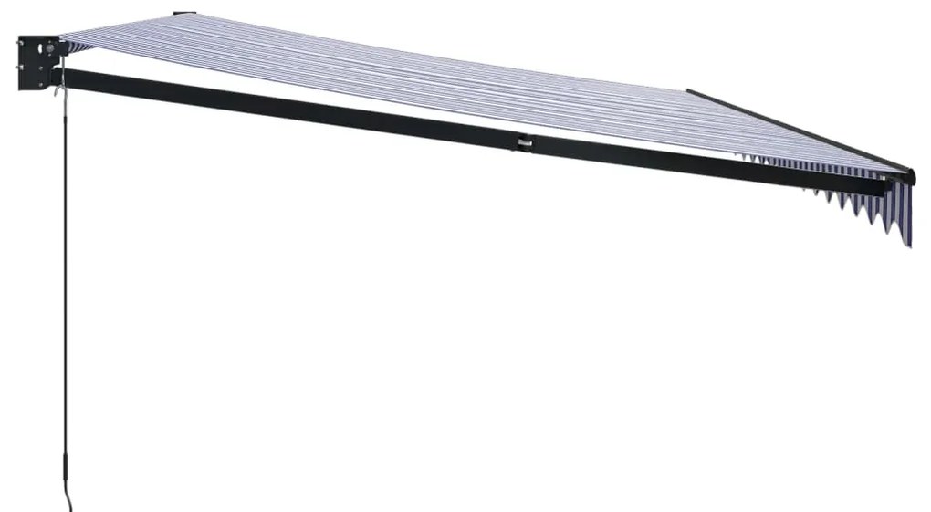 vidaXL Τέντα Πτυσσόμενη Μπλε και Λευκή 5 x 3 μ. Ύφασμα και Αλουμίνιο