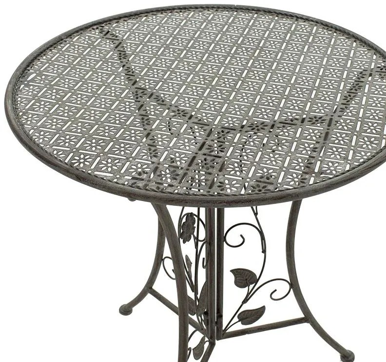 Τραπεζαρία Abriel σετ 3τεμ μέταλλο ανθρακί antique