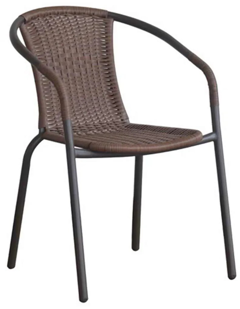 Πολυθρόνα Baleno Μεταλ.Καφέ/Brown Wicker 53x58x77cm