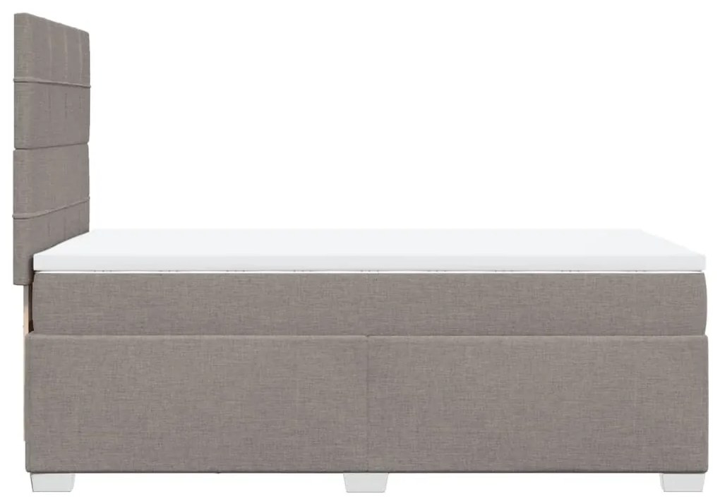 Κρεβάτι Boxspring με Στρώμα Taupe 90x200 εκ. Υφασμάτινο - Μπεζ-Γκρι