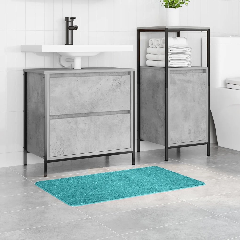 vidaXL Πατάκι Μπάνιου Ορθογώνιο Τιρκουάζ 50x80 εκ Πολυπροπυλένιο Αντιολισθητικό