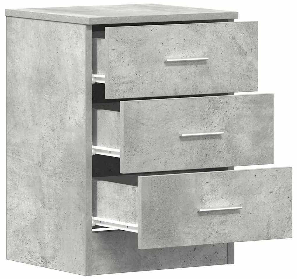 vidaXL Κομοδίνο Γκρι του Σκυροδέματος 38 x 35 x 56 εκ. από Επεξ. Ξύλο