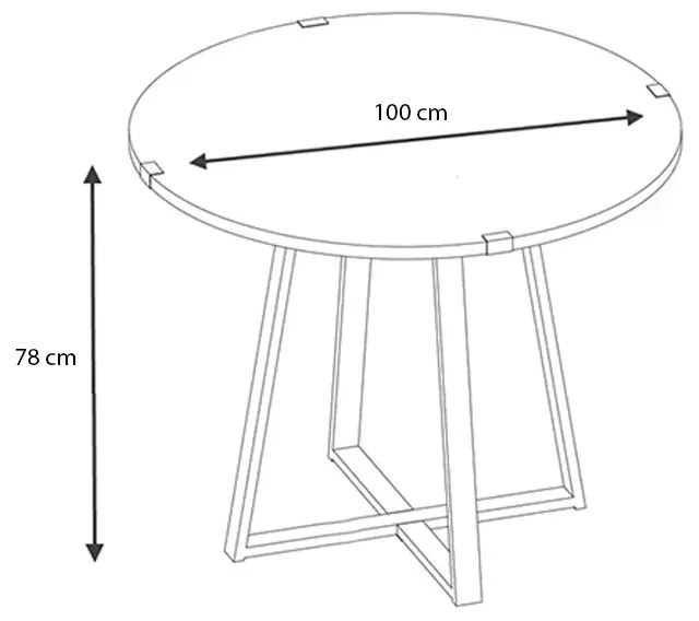 ΤΡΑΠΕΖΙ RUBES MEGAPAP ΧΡΩΜΑ SONOMA - ΑΝΘΡΑΚΙ 100X100X78ΕΚ.