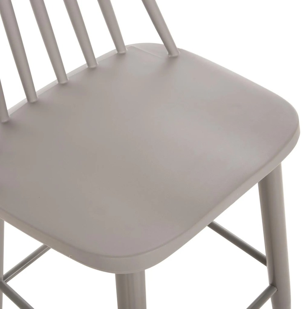 Σκαμπό μπαρ Ψηλό VANESSA C8459.20 σε Γκρί PP &amp; Μέταλλο 47x48,5x107Υεκ. 2αδα 47x48.5x107 εκ.