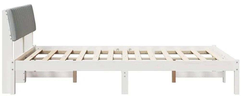 vidaXL Σκελετός Κρεβατιού Λευκό και ανοιχτό γκρι 140 x 190 cm