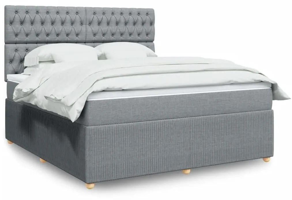 ΚΡΕΒΑΤΙ BOXSPRING ΜΕ ΣΤΡΩΜΑ ΑΝΟΙΧΤΟ ΓΚΡΙ 180X200 ΕΚ. ΥΦΑΣΜΑΤΙΝΟ 3292142