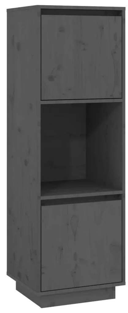 vidaXL Ντουλάπι Ψηλό Γκρι 38 x 35 x 117 εκ. από Μασίφ Ξύλο Πεύκου