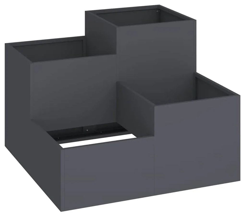 vidaXL Γλάστρα για Κήπο 100 x 100 x 60 εκ. Ανθρακί, Ατσάλι