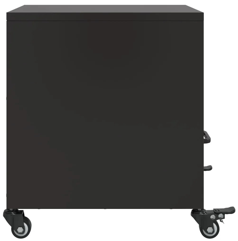 vidaXL Κομοδίνα 2 τεμ. Μαύρο 36x39x43,5 εκ. από Χάλυβα