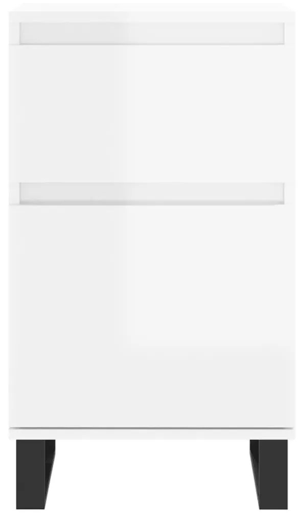 Ντουλάπια 2 τεμ. Γυαλιστ. Λευκό 40x35x70 εκ. από Επεξεργ. Ξύλο - Λευκό