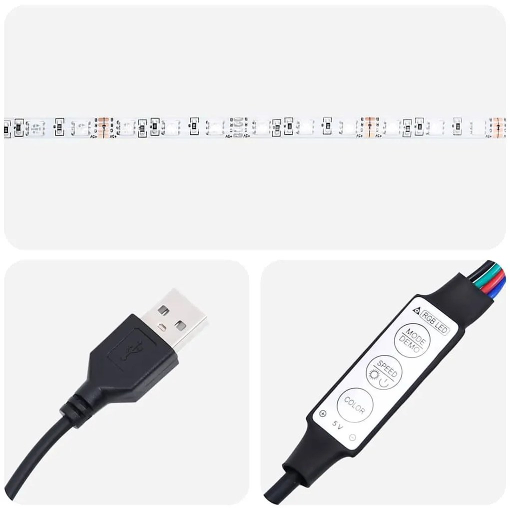 Οθωμανικό κρεβάτι με στρώμα &amp; LEDs Σκούρο γκρι 120x190cm Ύφασμα - Γκρι