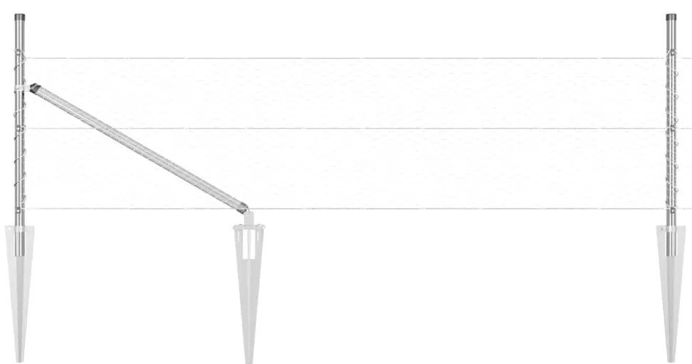 vidaXL Εξάγωνος Φράκτης 0.4x10μ Γαλβανισμένο Ατσάλι