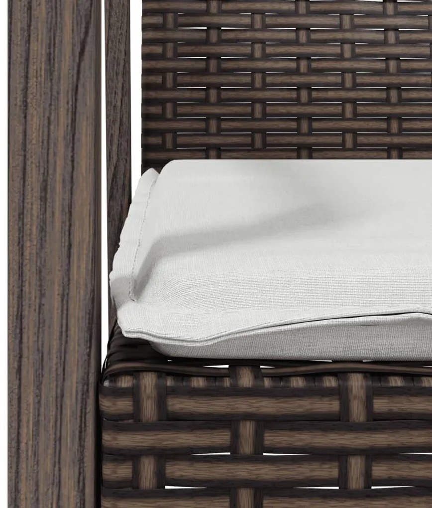 vidaXL Σετ Τραπεζαρίας Κήπου 5 τεμ. Συνθ. Ρατάν / Ατσάλι με Μαξιλάρια