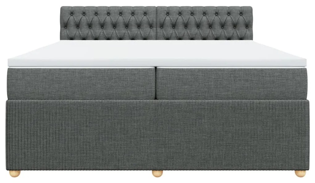 ΚΡΕΒΑΤΙ BOXSPRING ΜΕ ΣΤΡΩΜΑ ΣΚΟΥΡΟ ΓΚΡΙ 200X200 ΕΚ. ΥΦΑΣΜΑΤΙΝΟ 3287571