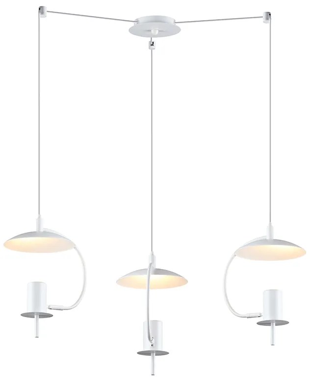 Φωτιστικό Οροφής Τρίφωτο Aca Parachute ZM933P60W White