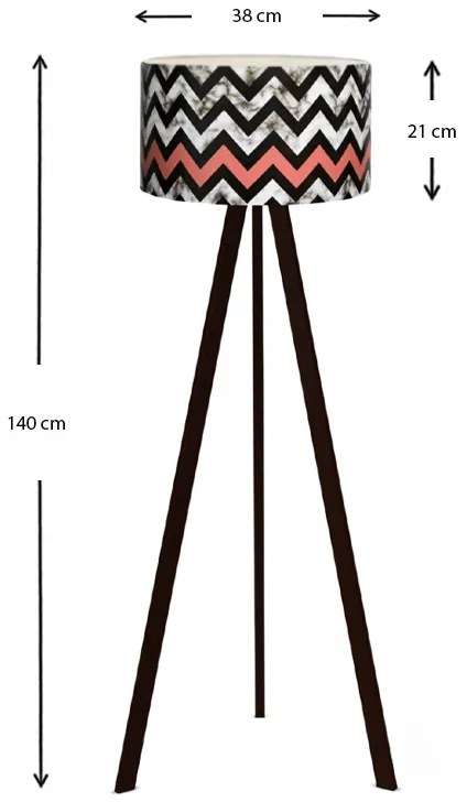 Φωτιστικό δαπέδου Rosling Megapap Mdf/ύφασμα Pvc χρώμα μαύρο/πολύχρωμο 38x38x140εκ. - GP029-0001,17 - GP029-0001,17