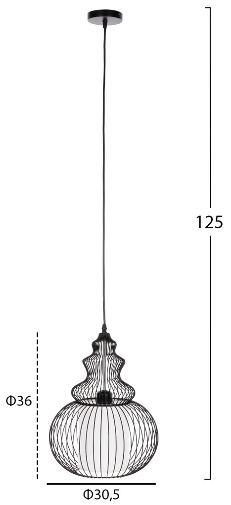 ΦΩΤΙΣΤΙΚΟ ΟΡΟΦΗΣ HM4183 ΜΑΥΡΟ 30,5x30,5x36 εκ. - 0537132 - HM4183