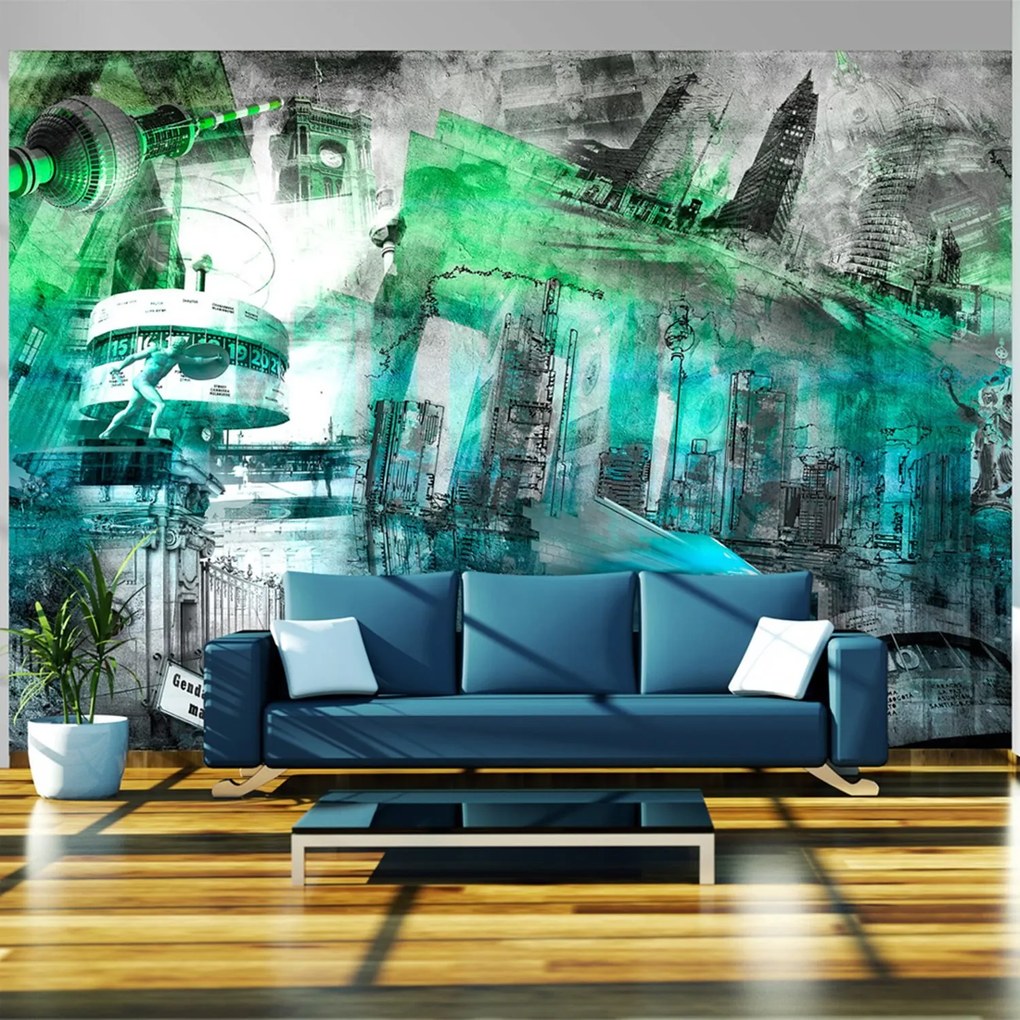 Φωτοταπετσαρία - Berlin - collage (green) 100x70