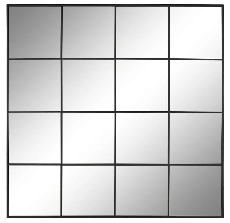Τοίχο καθρέφτη Home ESPRIT Μαύρο Παράθυρο 122 x 2 x 122 cm