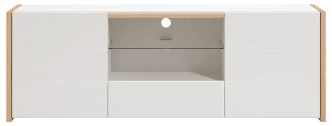 Έπιπλο Τηλεόρασης Alicia Artisan Oak - Λευκό - Λευκή Λάκα 158x40x55 εκ. 158x40x55 εκ.