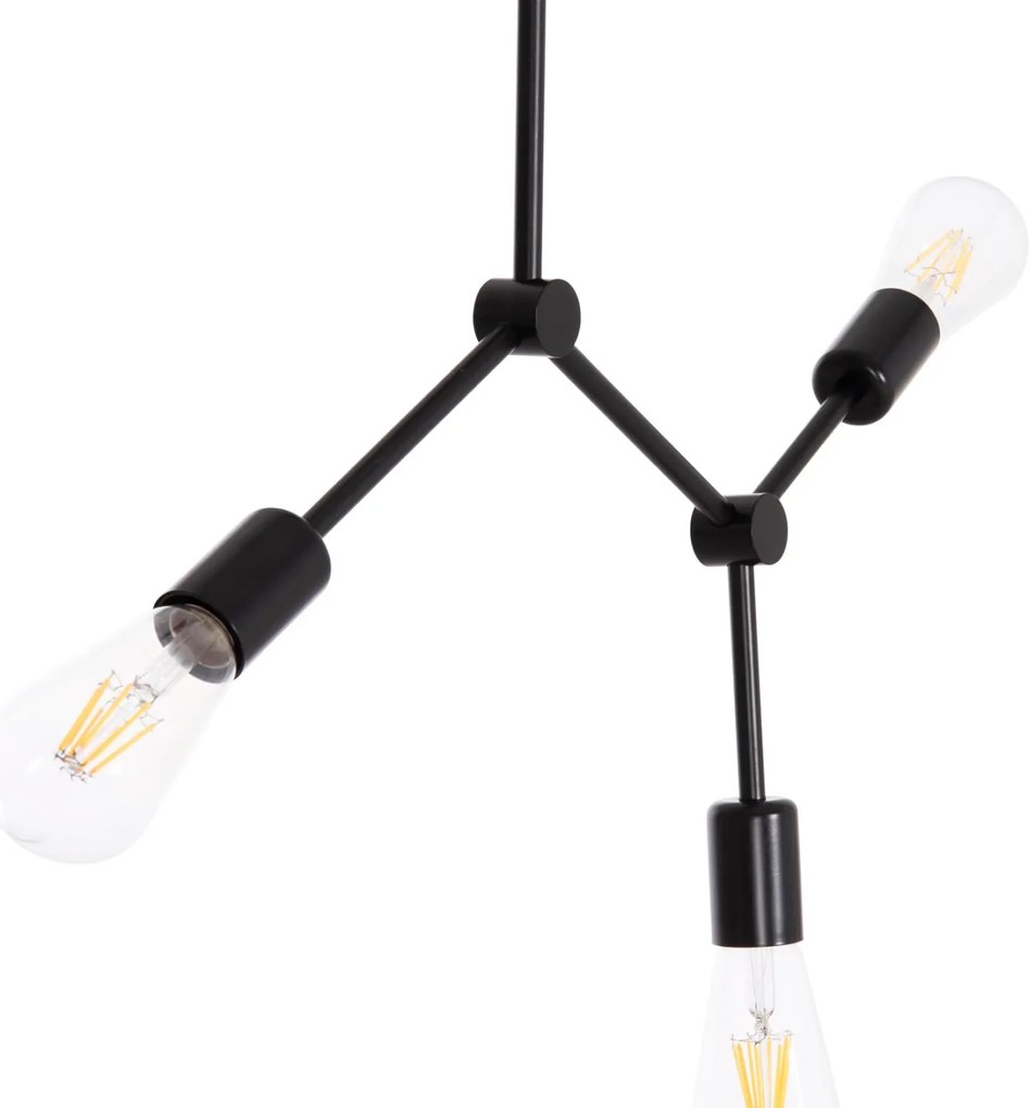 Κρεμαστό φωτιστικό οροφής LIGHTY C7404.11 Τρίφωτο Μέταλλο Μαύρο 52x5x48Υ εκ. 52x5x48 εκ.