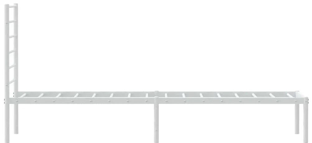 vidaXL Πλαίσιο Κρεβατιού με Κεφαλάρι Λευκό 90 x 190 εκ. Μεταλλικό