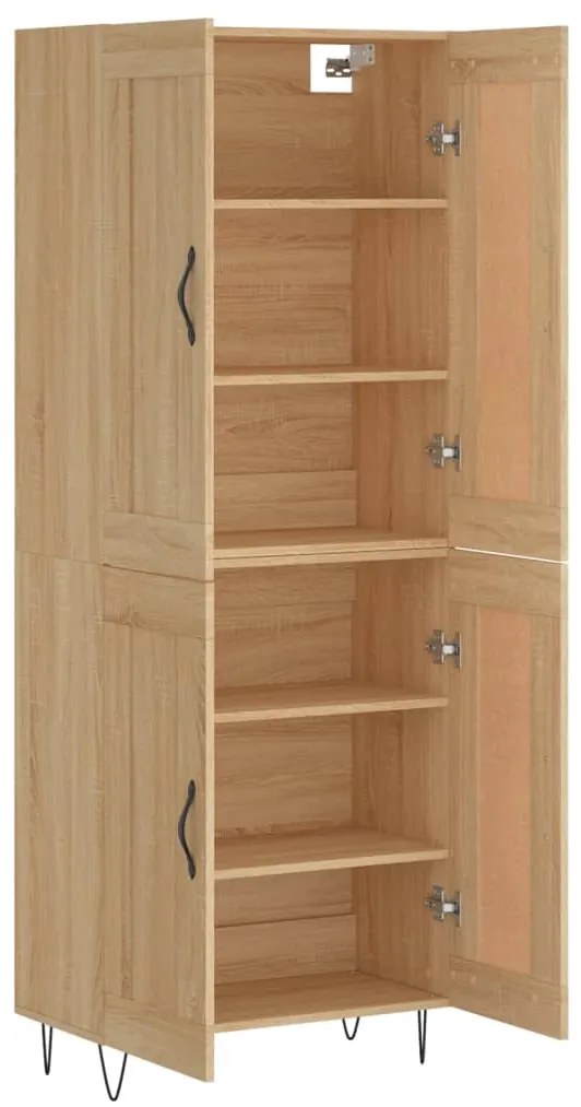 vidaXL Ντουλάπι Sonoma δρυς 69,5 x 34 x 180 εκ. από Επεξεργασμένο Ξύλο